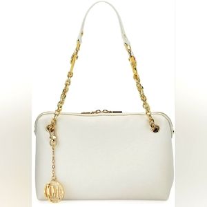 White ❤️Love Moschino ❤️ Saffiano Cow - Detail Faux Leather shoulder bag